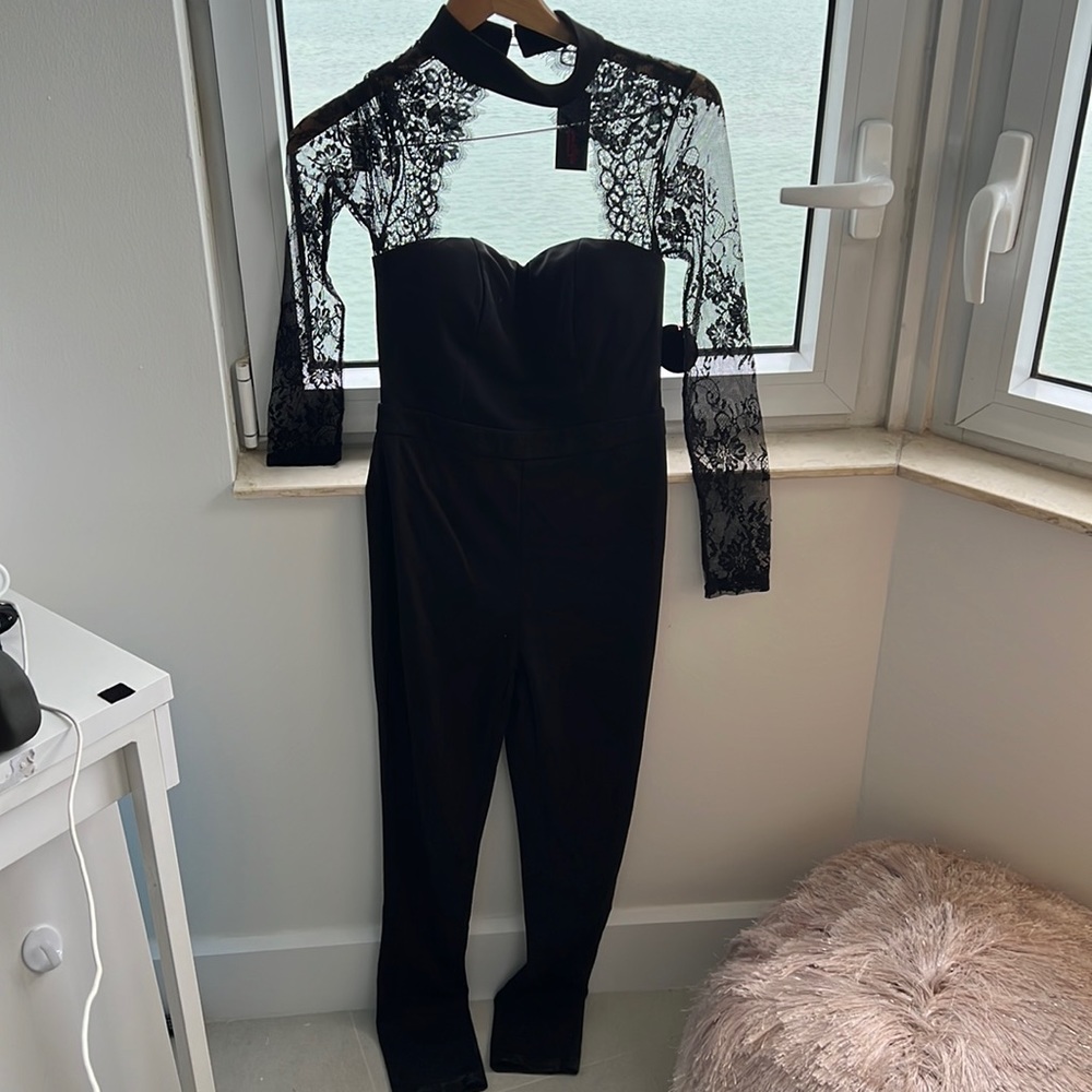 Black laced jumpsuit hot miami style